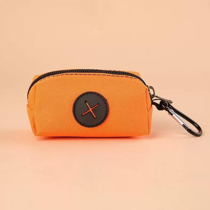 1pc Canvas Dog Poop Bag Holder, Outdoor Pet Waste Bag Dispenser with Carabiner Clip, Animal Waste Collection Pouch