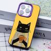 Cute Coffee Cat Purple Translucent Mobile Phone Case for iPhone 17 16 15 14 13 12 11 X XR XS Air Pro Max Plus Colorful Cover