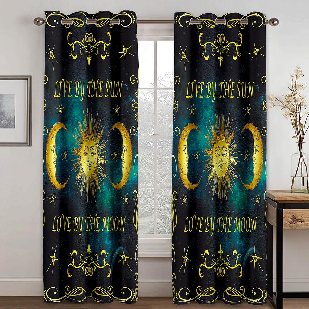 Boho Darkening Window Curtain for Bedroom Retro Blackout Curtain Living Room Bohemian Drapes Decor(2Panels) Cotinas De Sala