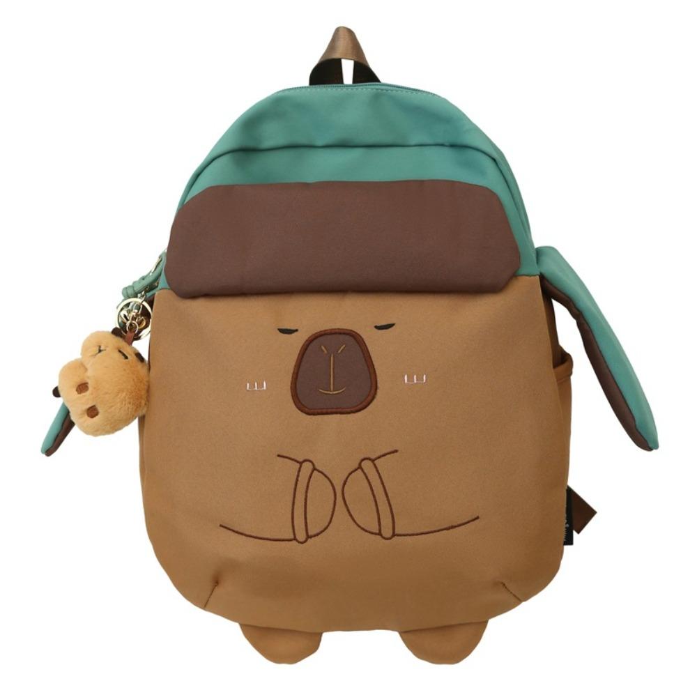 Cartoon Capybara School Bag Kawaii Shoulder Bag Lovely Capybara Nylon Backpack  Girls