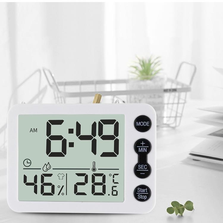 

TS-9606 Creative Indoor Thermo-hygrometer Alarm Clock with Timer Function Black/White