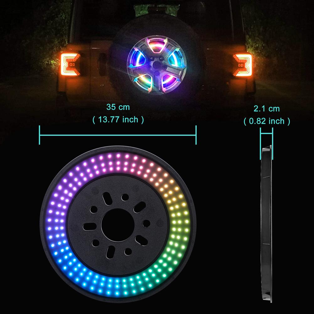 RGB náhradní pneumatika přídavné brzdové světlo měnící barvu LED třetího brzdového světla pro Jeep Wrangler 2007-2017JK JKU 2018-2020 JL
