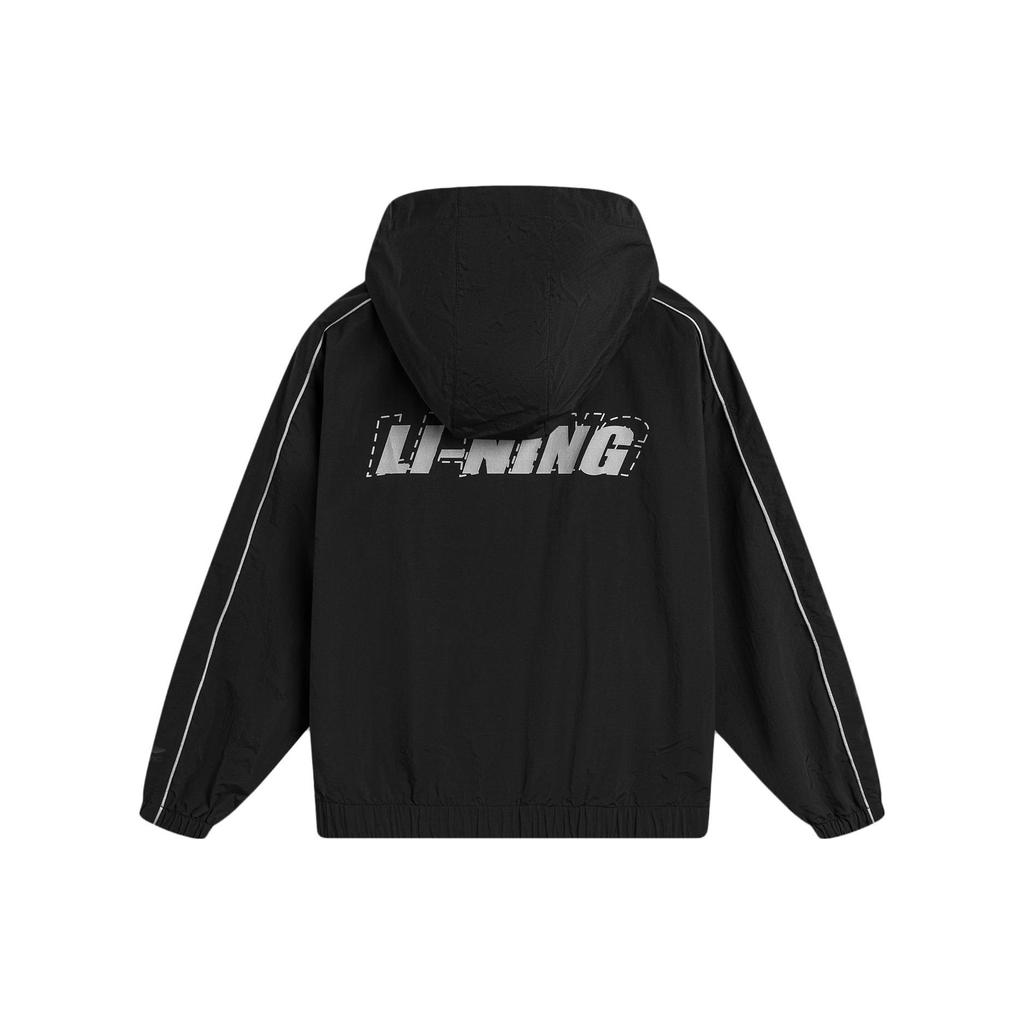 Li-Ning Lettuce Edge Water-Resistant UV-Resistant Outdoor Sports Loose Comfortable Versatile Spring Windbreaker Unisex Outerwear Black AFDU695-1