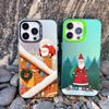 Luxury Cartoon Christmas Phone Case for IPhone 14 15 Pro Max Plus 11 12 13 Mini Pro Max Simple Santa Shockproof Laser Matte Case