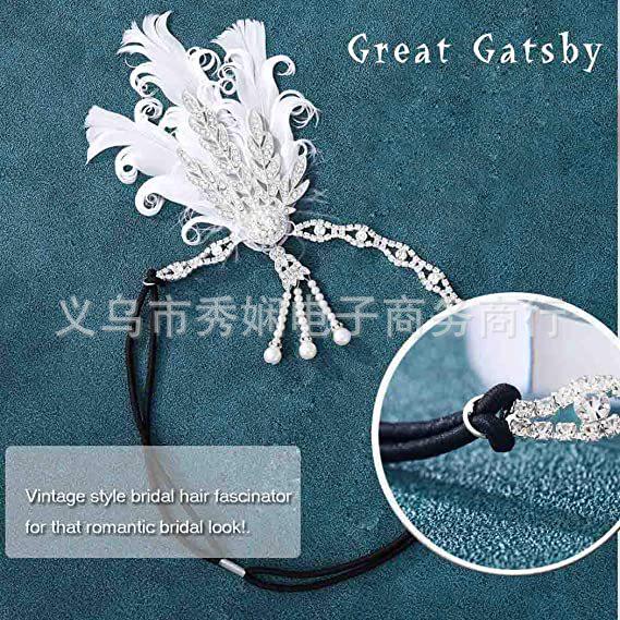 Cocar vintage de penas e strass para festa étnica ou palco