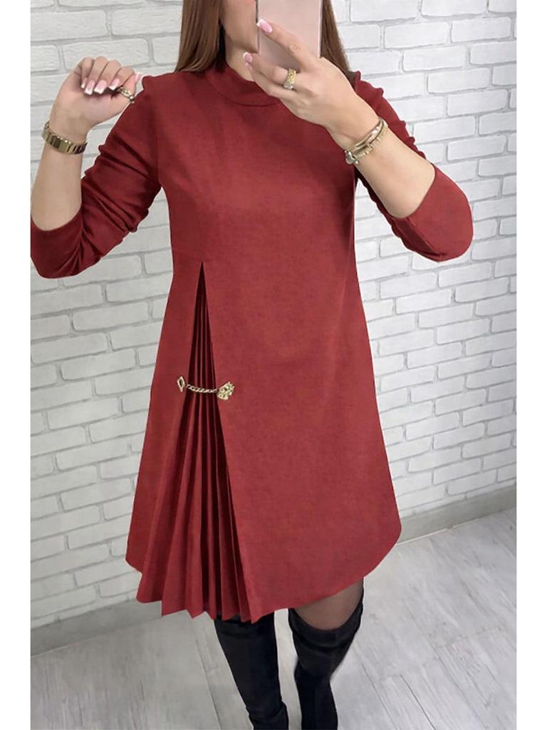 Elegant Autumn Women's Patchwork Long Dress