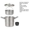 3L 304 Stainless Steel Camping Bowl with Folding Handle Portable Outdoor Hiking Backpacking BBQ Picnic Travel Cooking Pot Cookware Dishware