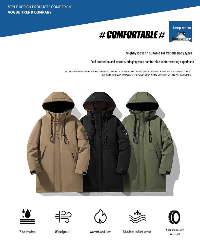 Men's Warm Plush Hooded Cotton Jacket for Winter Outdoor Sports & Mountaineering