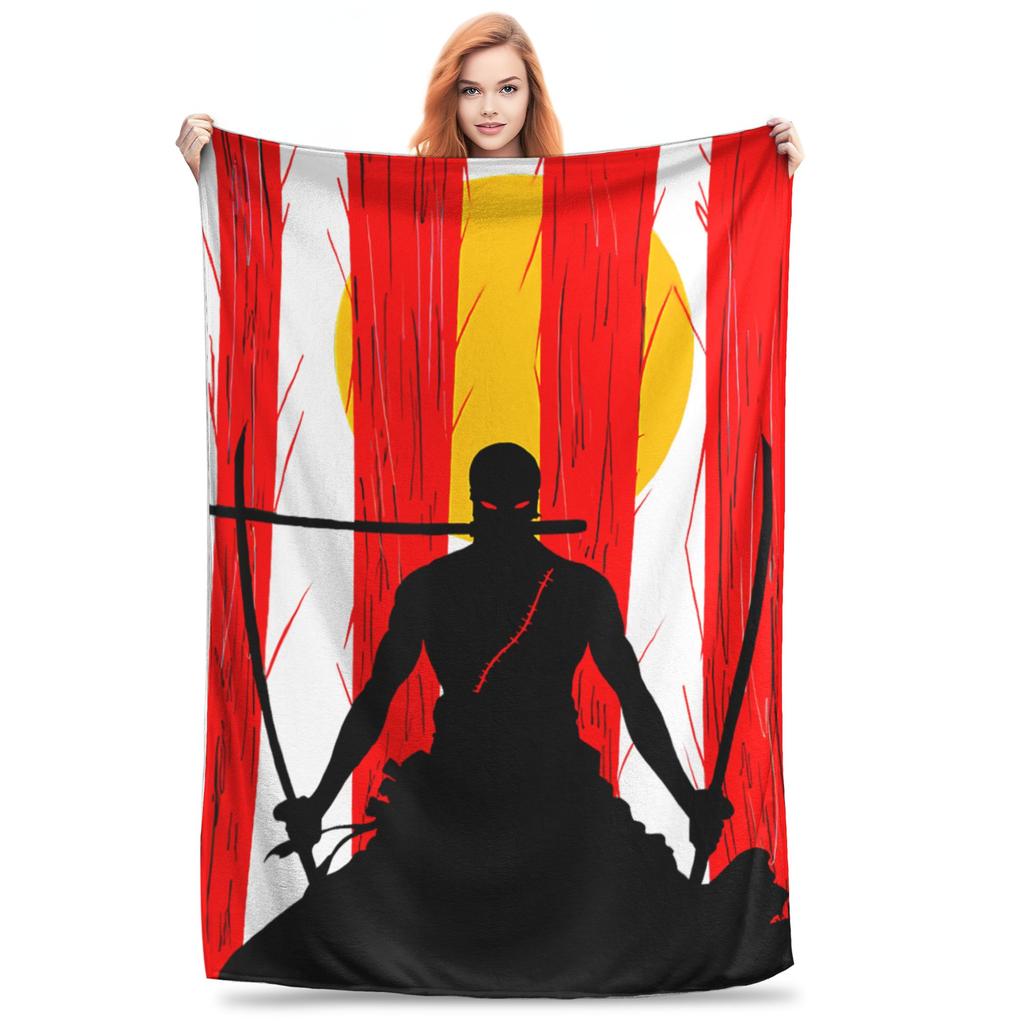 1PC One Pieces Running Scared Heavy Metal Logo Winter Blankets for Adults Bedding Home Interior Sofa Knee