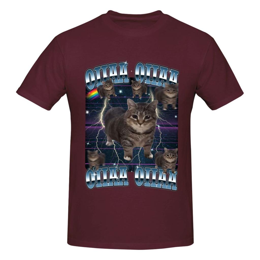Unisex Oiia Cat Meme Funny T Shirt Streetwear Big Size Oneck Cotton Sleeve Tee Shirt