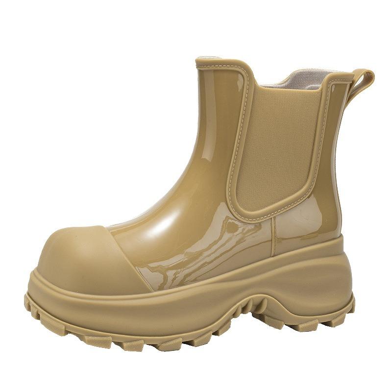 Women's Fashion Mid-tube Rain Boots New Waterproof Platform Soft-soled Waterproof Rain Boots