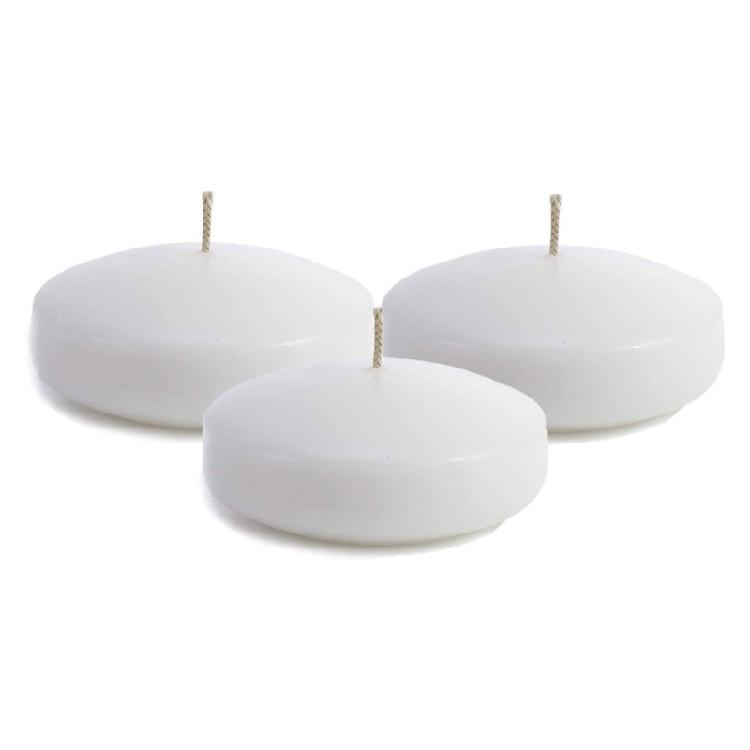 2Pcs Floating Candle for Centerpieces White Unscented Wax Discs Tealights Decor
