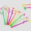 5PCS Soft Silicone Flowers Gel Pens Colorful Flowers Ballpoint Pen 0.38mm Black Ink Pen School Office Stationary For Kids Gift