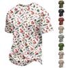 Herren Quick Dry Kurzarm T-Shirt mit Rundhalsausschnitt und Weihnachtsdruck