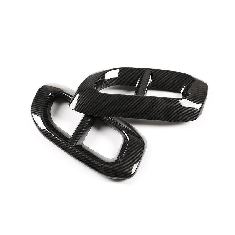 For Mercedes Benz GLE350 GLE450 GLC GLS W167 X253 X167  Car Carbon Fiber Texture Muffler Exhaust Pipe Tail Cover Trim 2pcs