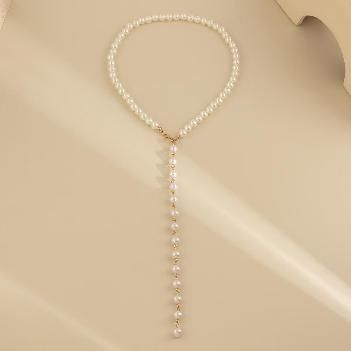 

Long Imitation Pearl Beads Tassels Chain Necklace for Women Elegant Beaded Choker Necklace Fashion Jewelry for Neck Accessories