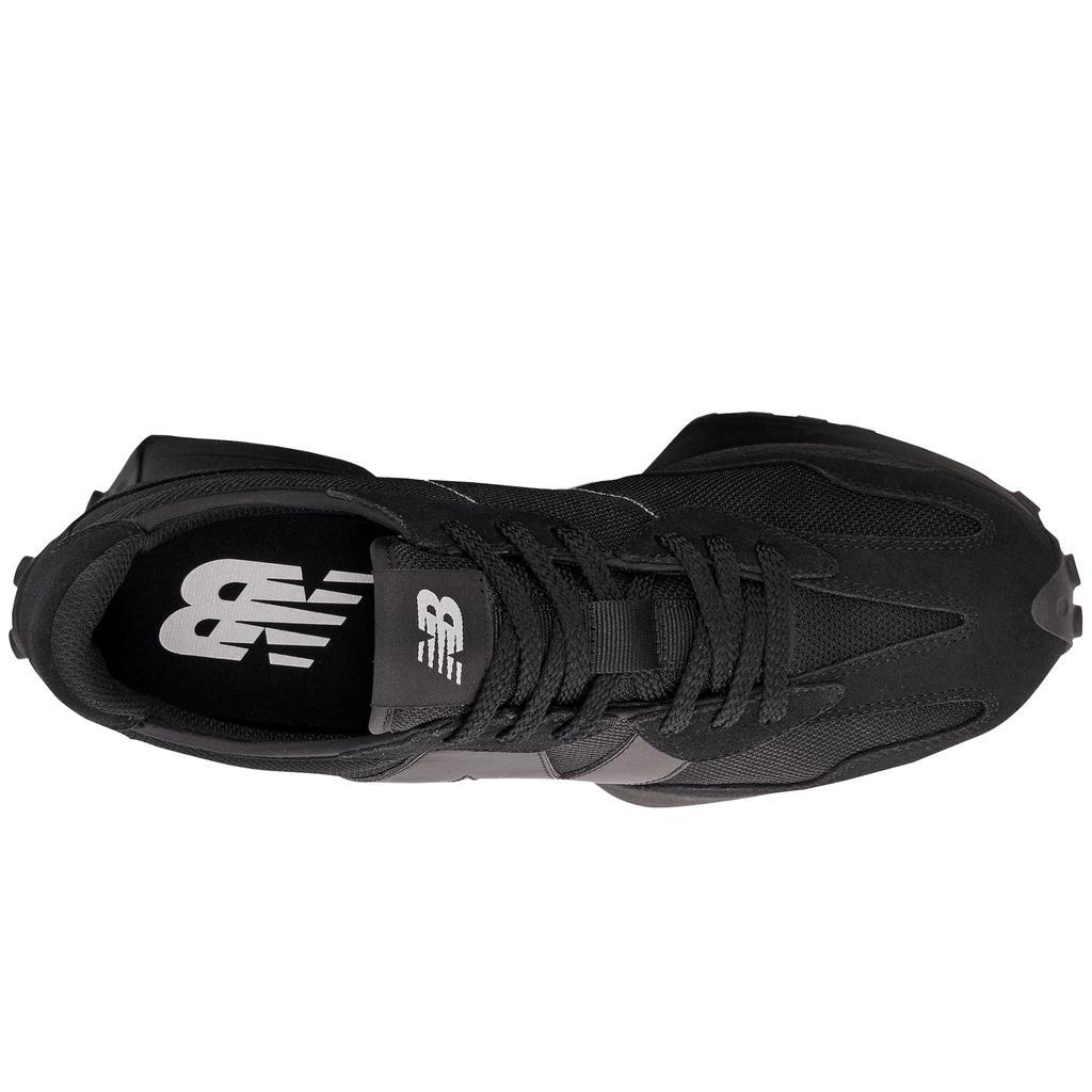 Men's New Balance 327 Sneakers Black Leather Sports Shoes (MS327CTB)