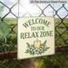 2D Flat, 1pc, Outdoor Wall Art, Welcome To Our Relax Zone Sign, Living Room Wall Art, Spa Decoration, Bedroom Display, Rustic Cozy Style, Minimalist