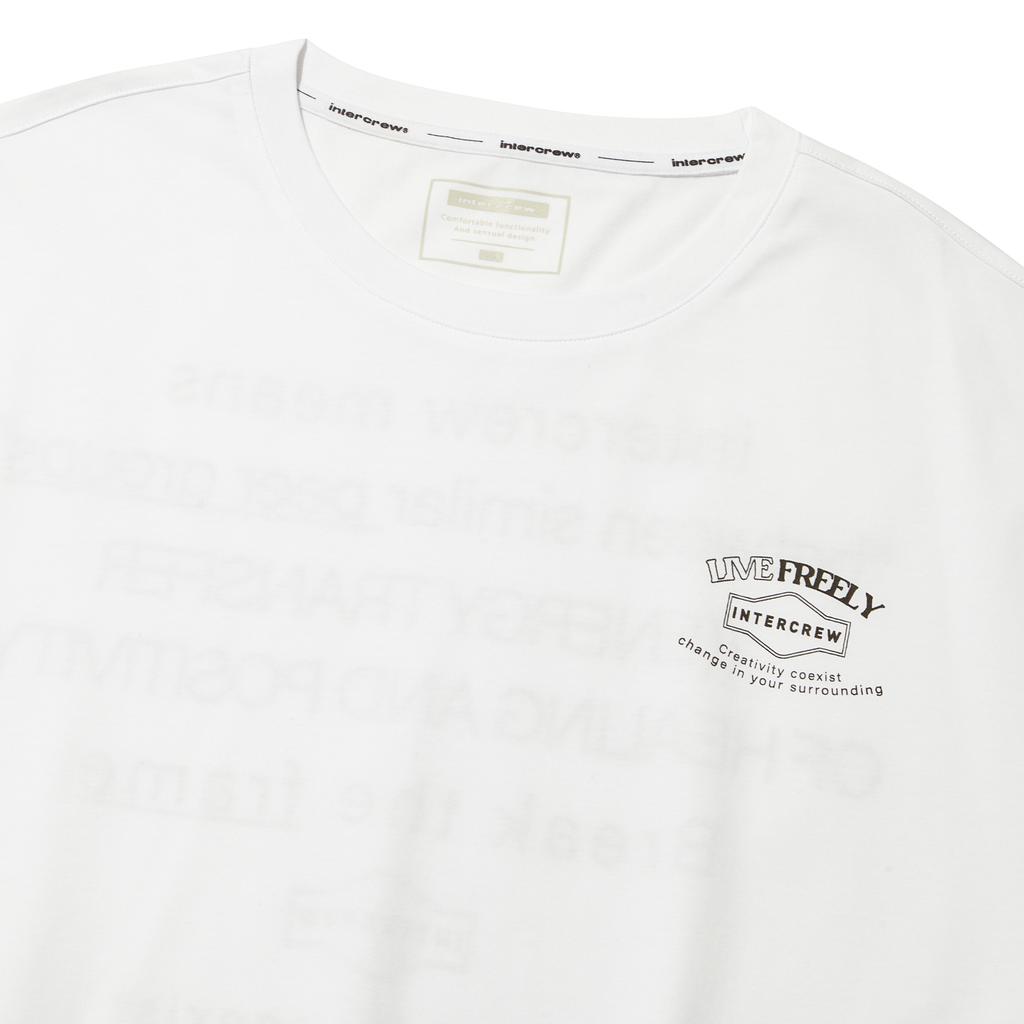 INTERCREW 1-Color Lettering Short Sleeve T-Shirt White Ita2Tr02Awh