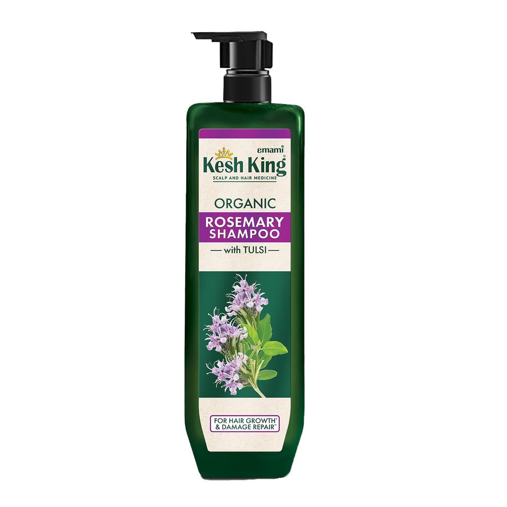 Kesh King Organic Rosemary Shampoo With Tulsi, Hairfall Shampoo For Stronger Hair Growth And Damage Repair, Sulphate Free & Ayurvedic, 300Ml