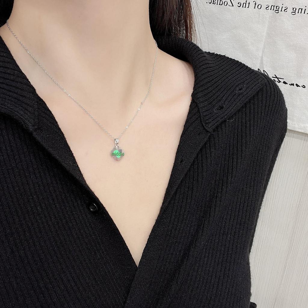 Emerald Four-Leaf Clover Necklace: Elegant, Stylish, and Versatile for Women
