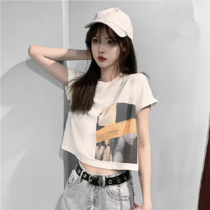 New summer Korean version of foreign style short-sleeved t-shirt women's ins super explosive loose and thin short top tide