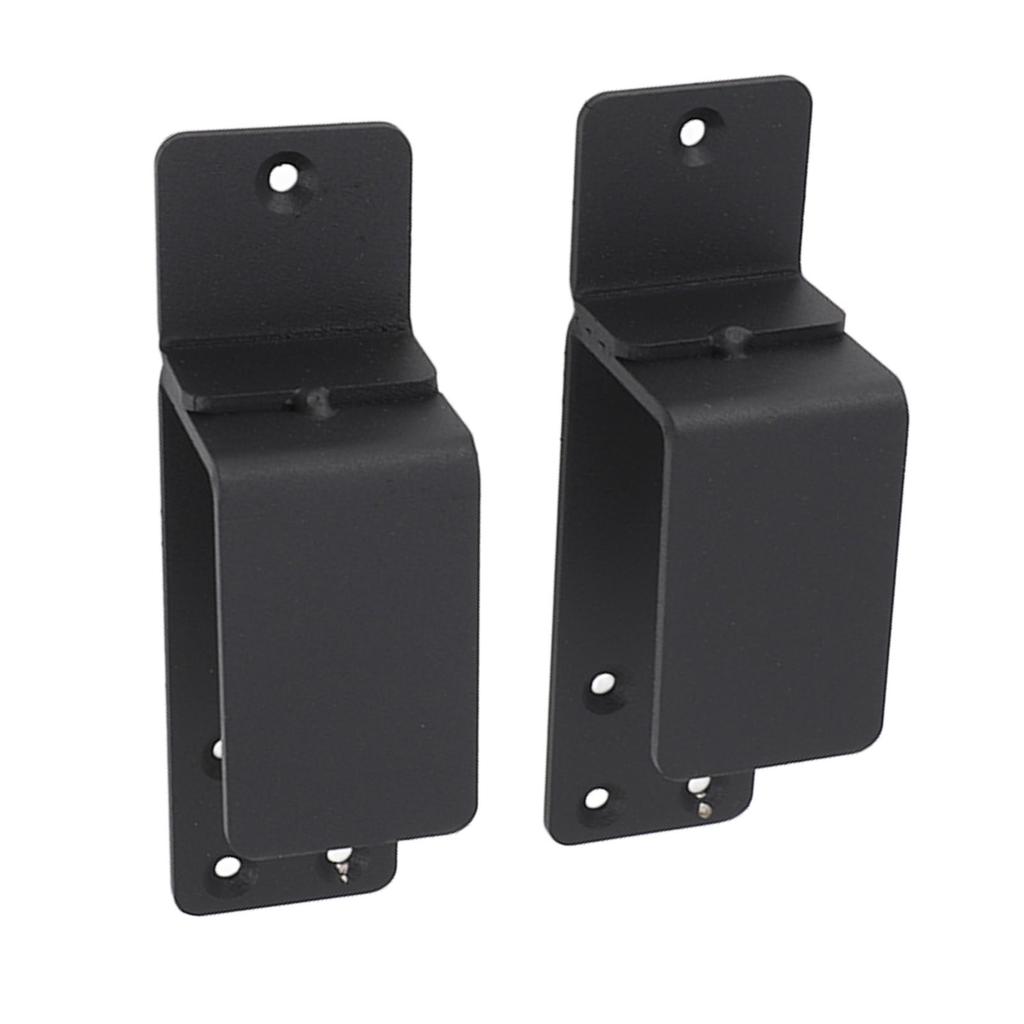 2PCS Door Barricade Brackets Open Bar Holder Carbon Steel Easy Installation U Bracket for Garage Barn 2x4 Boards Black