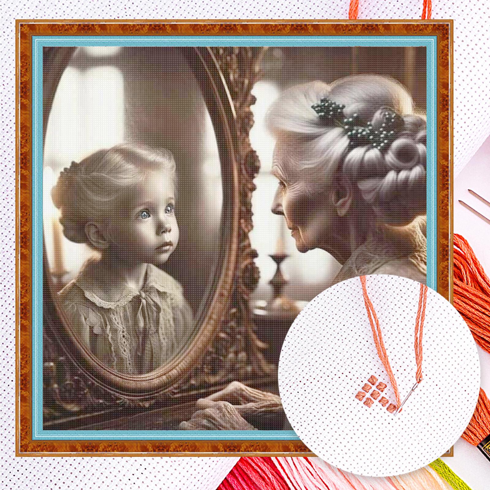 

Mirror of Time Full 11CT DIY Counted Cross Stitch Kits for Adults Home Decor Embroidery Needlepoint Starter Kits 17.72x17.72in China Mainland
