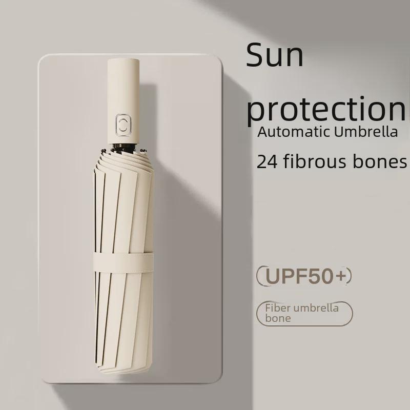 24-Bone Extra Large Fully Automatic Folding Umbrella for Sun and Rain Protection