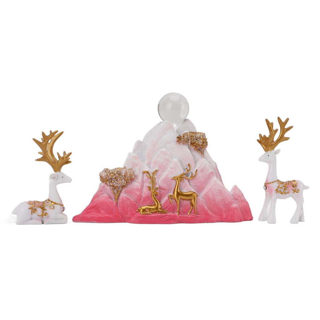 Resin Sitting Standing Deer Statues Reindeer Figurines Ornaments Mountain Rockery Sculpture for