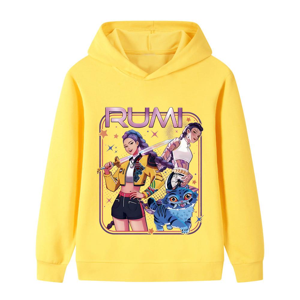 B1249 Kids Boys Girls Kpop Rumi Zoey Mira Print Long Sleeves Hoodie