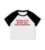New European and American Spice Girls alphabet-printed navel top summer round neck pullover slim shoulder sleeves short T-shirt