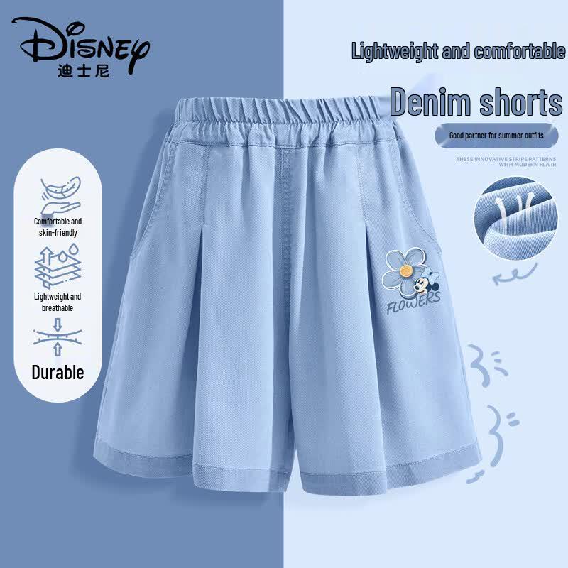 Disney Girls' Loose Fit Summer Denim Shorts