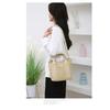 Japanese Style Canvas Tote Bag for Women, Multi-Layer Handheld Purse, Large Capacity Casual Bucket Handbag for Daily Commute KTB