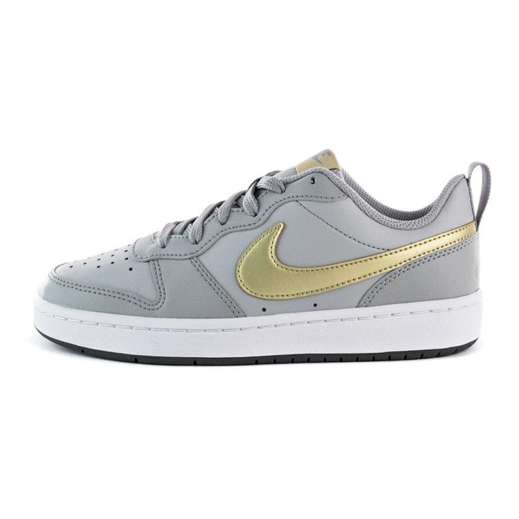 (GS) Nike Court Borough Low 2  Gray Gold  Kids  BQ5448-013 EU 38.5
