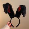 Bandas para el pelo de felpa con orejas de conejo largas para niñas, accesorios para la cabeza, diadema, accesorios para vestido, mujer, niña, cosplay, lolita, cosplay, accesorios para el pelo