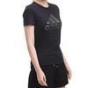 Adidas Foil Print Round Neck Sports T-Shirt Women Tops Black DW5723