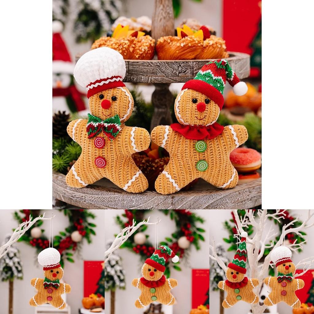 Creative Gingerbread Man Doll Ornament For Christmas Tree Adorable Yellow Hanging Decoration