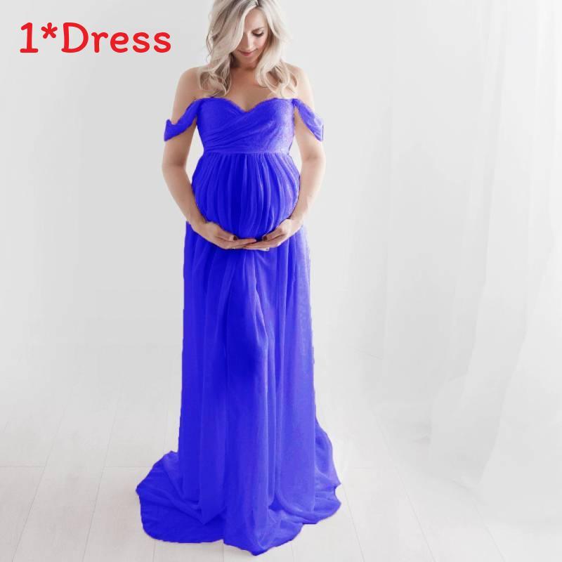 Basic Maternity Dress With Chiffon Fabric For Photoshoot And Summer Wear