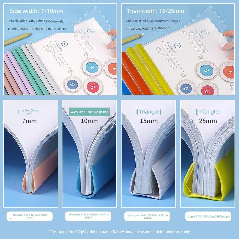Folder File Test Paper Storage Transparent Book Wallet Book Classification Clip Student Stationery Notebook Case Report Cover Pull Rod Office Supplies