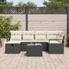 VidaXL Ensemble de Canapés de Jardin 7 Pièces avec Coussins Noir Poly Rotin 3360518