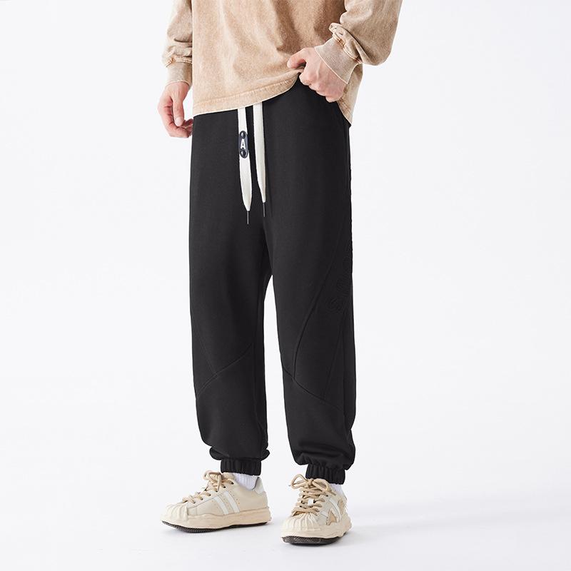 Men's New Tied Feet Casual Sweatpants Trendy Fashion Trousers Simple Drawstring Sports Boys Youth Versatile Popular