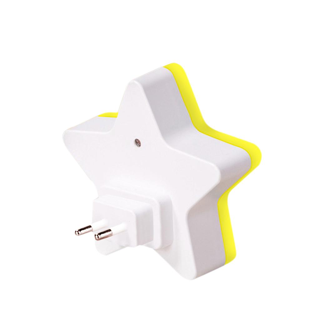 1 piece of star shaped light controlled night light (yellow) European standard