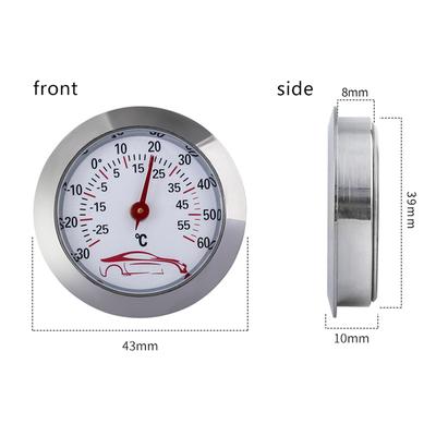Taşınabilir Mini Araba Kontrol Paneli Termometre Yuvarlak Araç Termometre Dekorasyon
