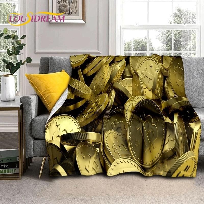 Bitcoin 3D Virtual Currency NFT Blanket,Soft Throw Blanket for Home Bedroom Bed Sofa Picnic Travel Office Cover Blanket Kid gift