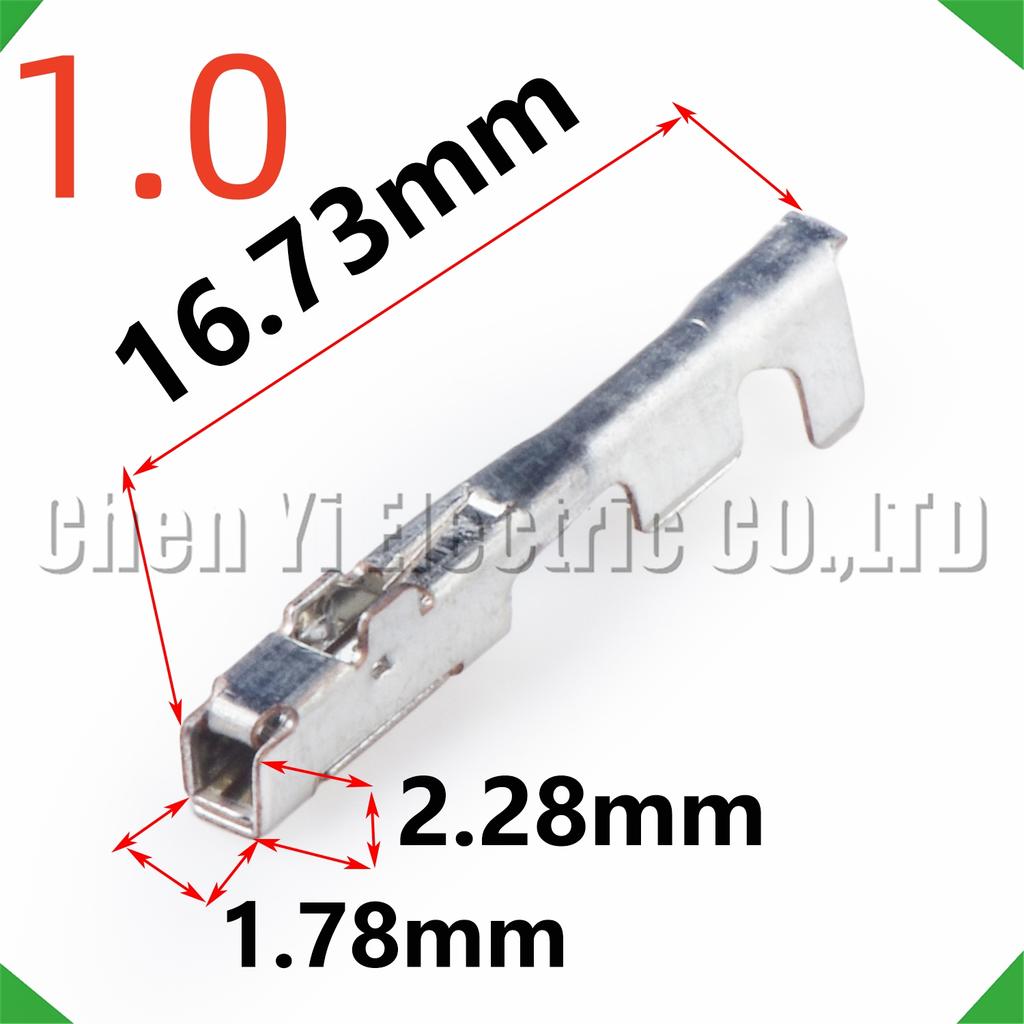 50 Pcs 1.0 1.8 Mm Male or Female Wire Crimp Pins For 175265-1 175269-1 Sheath Automotive Connectors Wire Harness Plug