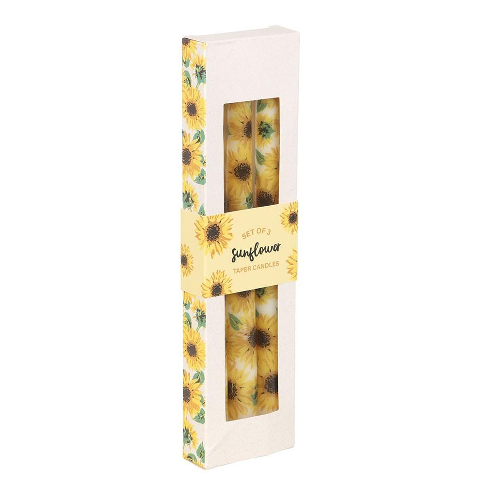 Something Different Sunflower Taper Candle (Pack of 3)