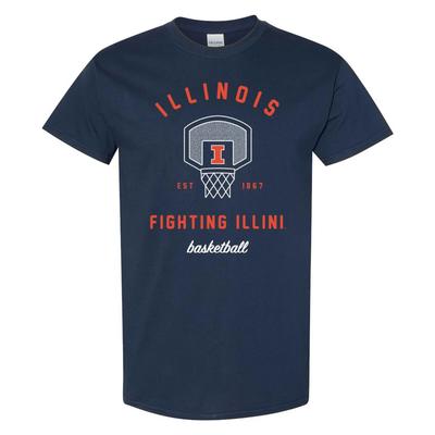 University of Illinois Fighting Illini Basketball Net T Shirt - Navy