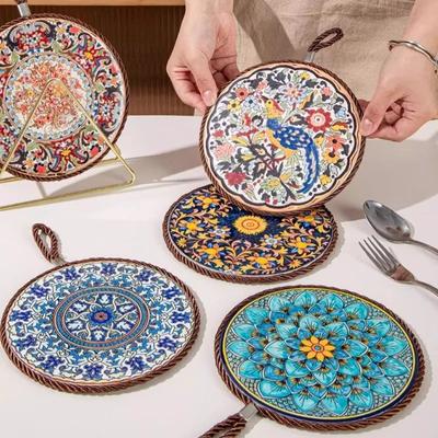 Creative Creative High Temp Resistant Pads Heat Proof Pot Mats Ceramic New Chinese Table Pad Non Slip Desktop Decoration Dish Co