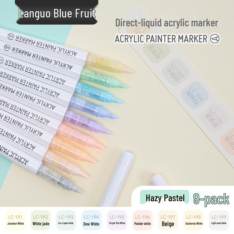 Blue Fruit Liquid Acrylic Brush Markers - Student Art Set